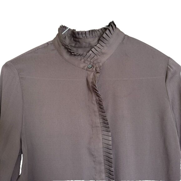 Banana Republic Accordion Ruffle Collar Shimmer Size Medium - Picture 6 of 14